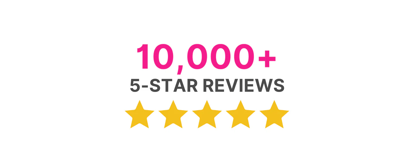 10,000 five-star reviews badge